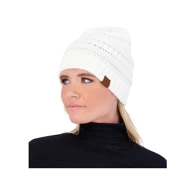 Market & Layne Women Chunky Knit Beanie Hat, Women Winter Hat, 3 of 7