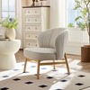 TOAOTBNBO Solid Wood Accent Chair with High Back, Contemporary Armless Chair with High Density foam Upholstered Chair Comfy Lounge Chair for Bedroom - 4 of 4