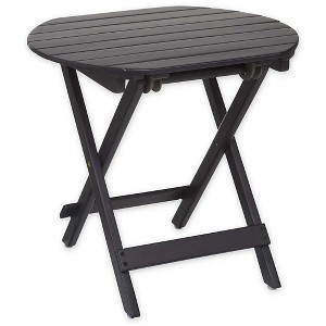 Plow & Hearth - Eucalyptus Wooden Adirondack Side Table, Black - 1 of 2