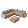 XIZZI Modular Corduroy Sectional Sofa: 5 Sold-Separately Units (Corner, Arms, Ottoman) | Black/Camel | Standard/Large Cushion Options | DIY Friendly - 2 of 4