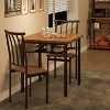 Dining Table Set for 2 with Wine Rack, 3-Piece Kitchen Dining Room Table Set, Dining Table and 2 Chairs for Small Space, Apartment - 3 of 4