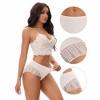 INSPIRE CHIC Women's Mid Rise Breathable Soft Lace Overlay Underwear Seamless Hipster Briefs - 3 of 4
