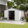 Outsunny 11' x 9' Metal Storage Shed Garden Tool House with Double Sliding Doors, 4 Air Vents for Backyard, Patio - 2 of 4