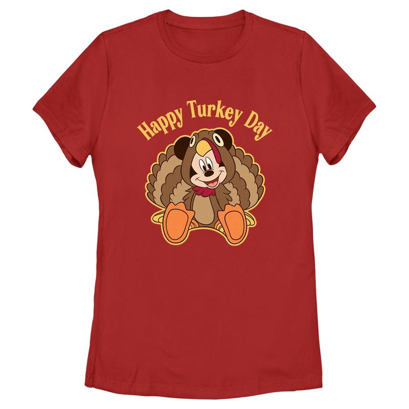 Women's Mickey & Friends Happy Turkey Day T-Shirt, 1 of 5