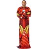 Marvel Avengers Iron Man Throw Adult Silk Touch Blanket with Sleeves 48" x 71" Multicolored - 4 of 4