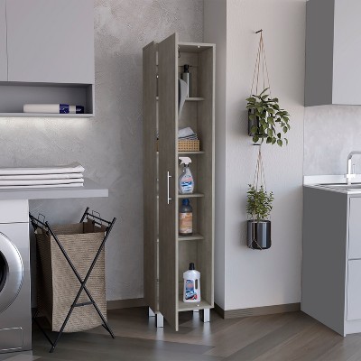 Vynxaria Laska Storage Cabinet with Single Door and Broom Hangers