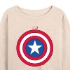 Women's - Marvel - Captain America Logo Shield Lightweight French Terry Wide Neck Long Sleeve Shirt - 2 of 4