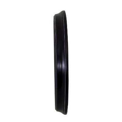 28" Oversized Black Iron Wall Clock with Beige Numerals