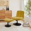 Art Leon Leisure Linen Fabric Swivel Accent Chair with Ottoman, Wood and Metal Frame - 4 of 4