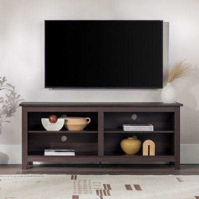 Syemin TV Stands and Consoles 65" Console Media Entertainment Center with Storage Shelves Mid Century Modern TV Console, Brown, 58"*16"*24"