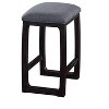Vynxaria Fabric & Weathered Espresso Counter Height Stool ¨C Rustic Elegance Meets Modern Design - 3 of 3