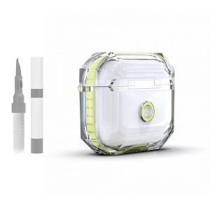 HTUTWOO Compatible with AirPods Pro 2, Transparent Two Colors Diamond Protective Cover, Scratch Impact Resistant with Keychain, Cleaning Kit - 1 of 4