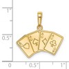Black Bow Jewelry 14k Yellow Gold Four of a Kind Aces Playing Cards Pendant - 4 of 4