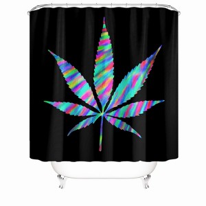 Tie-Dye Weed Leaves Shower Curtains for Bathroom Waterproof Fabric Bath Curtain Durable Soft Stylish Bathroom Decor 72x72 Inch - 1 of 1