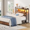 Aheaplus Storage Headboard, Head Board with Charge Station and LED Light - 3 of 4