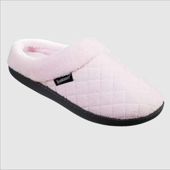 Isotoner Women's Diamond Quilted Microterry Hoodback Slippers - Light Pink