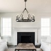 ALOADECOR Modern Farmhouse Black Candelabra Chandelier Round Rustic Industrial Candle Pendant Lighting For Living Room and Dining Room - 4 of 4