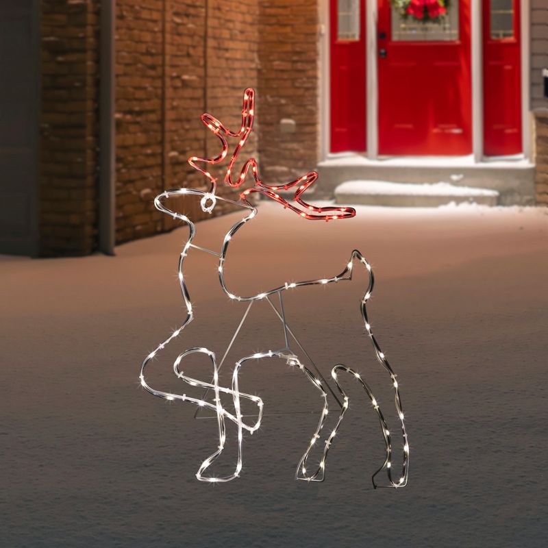 Northlight 24" Lighted Standing Reindeer Silhouette Outdoor Christmas Decoration, 2 of 7