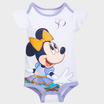 Baby Girls' Disney Minnie Mouse Romper - White 0-3M - Disney Store