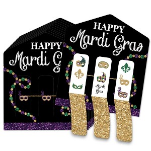 Big Dot of Happiness Mardi Gras - Masquerade Party Game Pickle Cards - Pull Tabs 3-in-a-Row - Set of 12 - 1 of 4