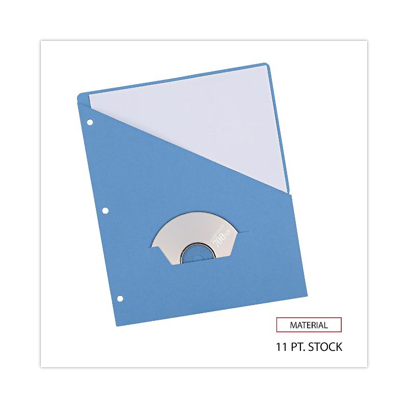 Universal Slash-Cut Pockets for Three-Ring Binders Jacket Letter 11 Pt. Blue 10/Pack 61681, 5 of 9