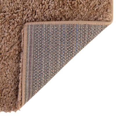 Cozy Haven Easy-Care 5' x 7' Light Brown Shag Rug