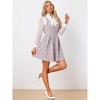 INSPIRE CHIC Women's Sleeveless Square Neck Plaid Fit and Flare Tweed Dresses - 4 of 4