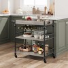 Bar Cart, 3 Tier Bar Cart with Wheels, Rolling Cart with Wine Rack and Glasses Holder - 2 of 4
