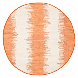 Flatweave Ikat Stripe Area Rug - Orange (6