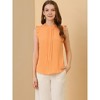 INSPIRE CHIC Women's Ruffled Curved Hem Business Office Vintage Sleeveless Blouse - 3 of 4