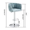 Kumasinova Adjustable Counter Height Bar Stools Set of 2, 360° Swivel Bar Stools with Woven Back & Footrest, Silver Chromed Bar Stools - 4 of 4