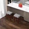 Tangkula Set of 4 Bar Stools Counter Height Saddle Kitchen Chairs w/ Wooden Legs - 2 of 4