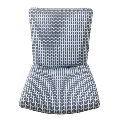Blue Geometric Faux Leather Parsons Side Chair Set