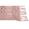 Saro Lifestyle Down Filled Cotton Decorative Pillow With Macramé Design, 18", Pink - image 3 of 4