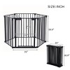 FURNIinspire Pet Crates And Houses 6 Panels Adjustable Safety Pet Gate, Indoor Outdoor Folding Dog Gate, Freestanding Pet Fence, Black, 25"*28.9" - 3 of 4