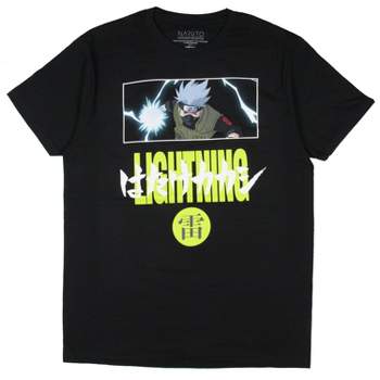 Naruto Shippuden Mens' Kakashi Lightning Anime Graphic Print T-Shirt