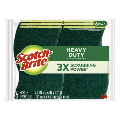 Heavy Duty Green and Yellow Scrub Sponge Pack
