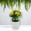 Unique Bargains Artificial Plants Leaf with Curled Rose Plastic 4.72"x4.72"x6.30" 1 Pcs - 2 of 4