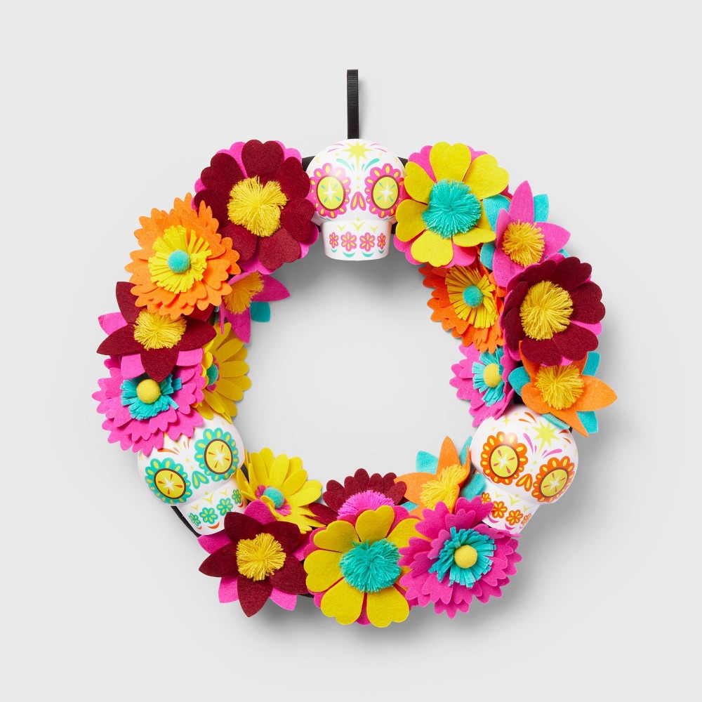 Día de Muertos Calavera and Flower Wreath - Designed with Luis Pinto