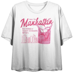 Enjoy the Manhattan Women's White Cropped Tee - 1 of 3