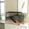 31'' Hamster Cage with Glass Bottom Three Tiers Ramps Platforms Exercise Wheel and Accessories for Hamsters - LAOTIES - 2 of 4