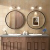 Apmir Round High Quality Aluminum Alloy Framed French Cleat Mounted Wall Decor Bathroom Vanity Mirror in matte black with 5-Year Warranty - 3 of 4