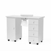 Karlhome 42.5 in. White MDF 4-Drawer Manicure Table Nail Desk with Cabinet, Doors, Electric Dust Collector - 2 of 4