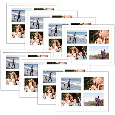 Golden State Art 12x16 Wood Collage Picture Frame 0.84 Inch Thickness for Four 5x7 Picture - Pack of 8