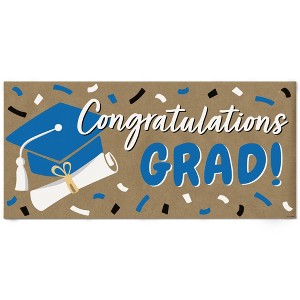 Big Dot of Happiness Blue Graduation Kraft Paper Banner ...