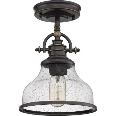 Grant 8" Bronze and Glass Mini Pendant Light