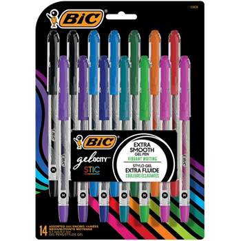 BIC Gel-ocity Stic Gel Pens Medium Point 0.7 mm Assorted Colors 14/Pack (RGSMP14-AST)