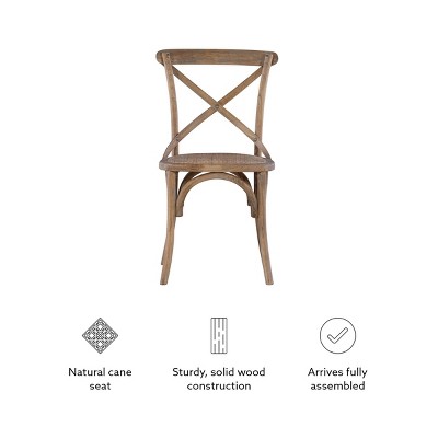 Set of 2 Gray Wood Armless Side Chairs