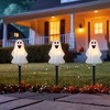 Northlight Set of 5 Ghost Shaped Halloween Pathway Markers - 3.75ft Black Wire - 2 of 4