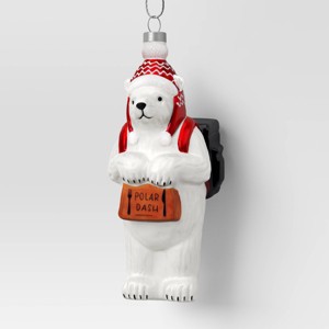 Christmas Glass Delivery Bear Ornament - Wondershop™ - 1 of 3